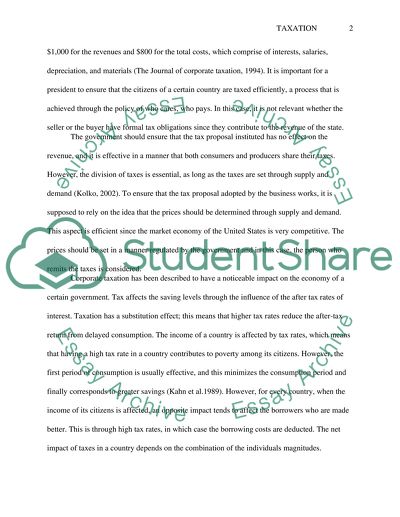 Public Economics: Taxation