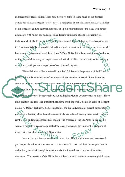 War in Iraq - Why Are Troops Need to Be Over There