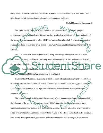 Global Managerial Economics in Mexico