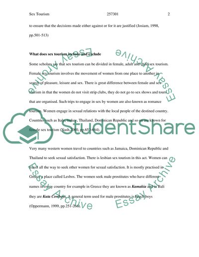 Development of Sex Tourism