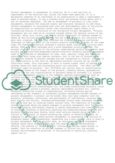 What are the distinguishing features of projects