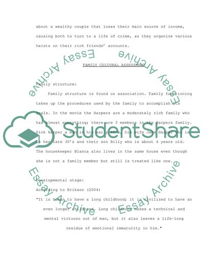 Family/Cultural Assessment