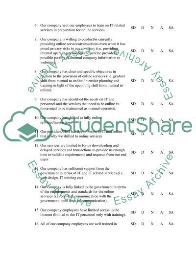 Developing Questionnaire Statements