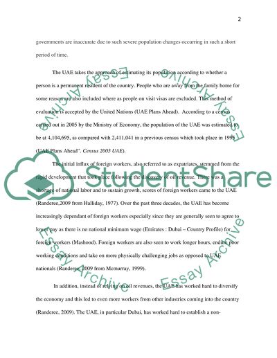 I will argue that demographic is imbalanced in the UAE because of the amount of foreign labor