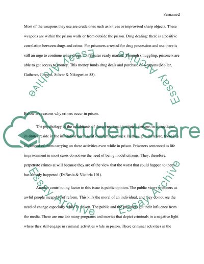 Insufficient Funding Influences Crime Rate within Prisons