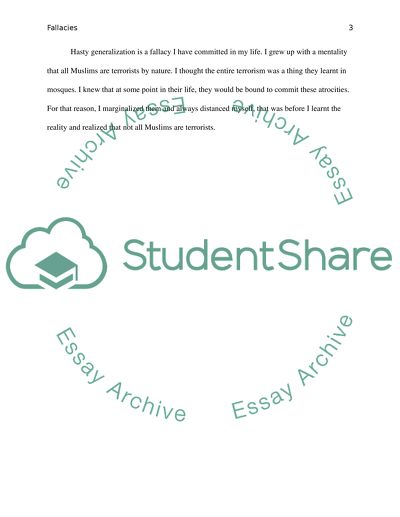 Major Categories of Fallacies