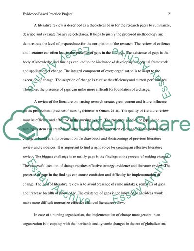 Evidence-Based Practice in Nursing
