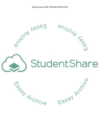 EHR Vendor Selection