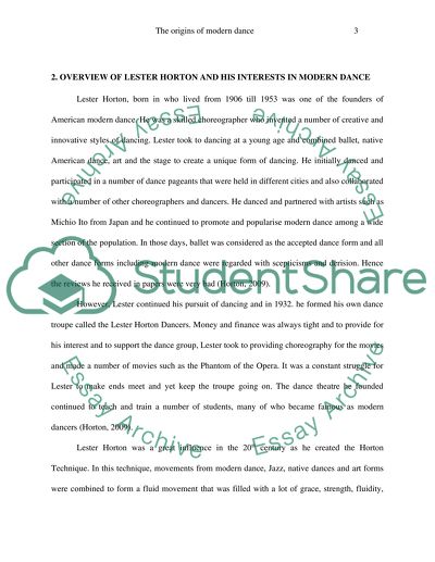 The origins of modern dance