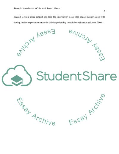 Forensic Interview With a Child Victim of Sexual Abuse