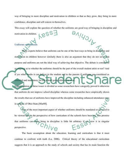 Are Uniforms a Good Way to Improve Student Discipline and Motivation