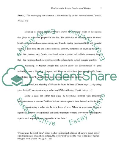 What is the relationship between happiness and meaning Why