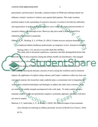 Post-traumatic stress disorder among soldiers