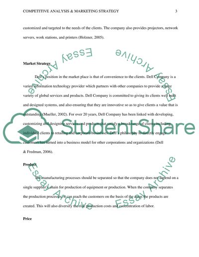 Competitive Analysis & Marketing Strategy for Dells Computer