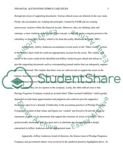 Financial Accounting Ethics Case Study