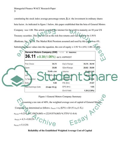 Managerial Finance WACC