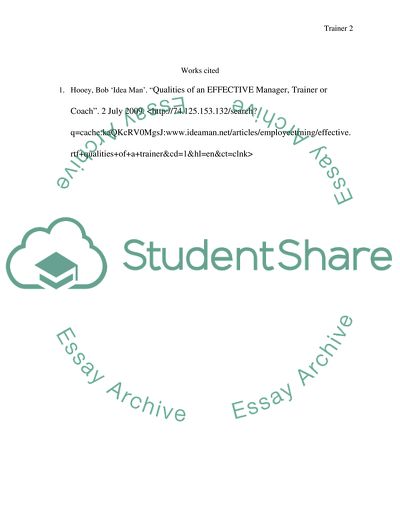 Qualities of an Effective Manager, Trainer or Coach