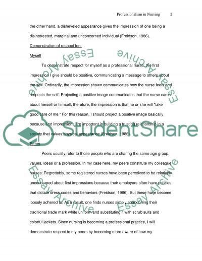 Professionalism in nursing essay
