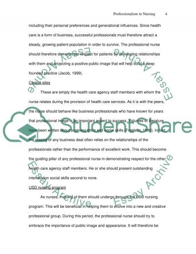Professionalism in nursing essay