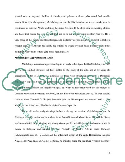 Comparison and Contrast between Michelangelo and Picasso