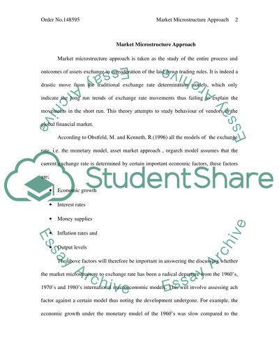 Market Microstructure Approach