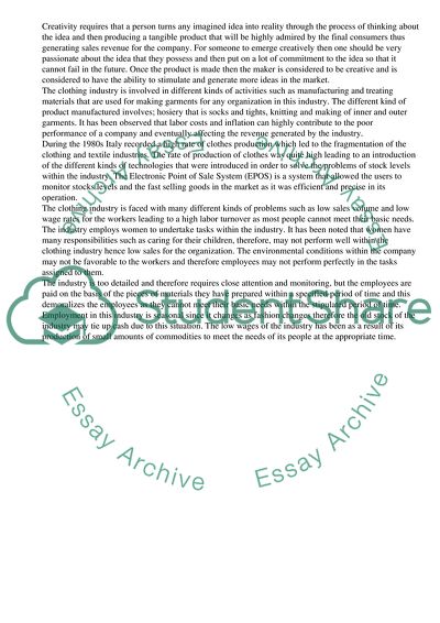 How Can Creativity in the Clothing Industry Be Measured