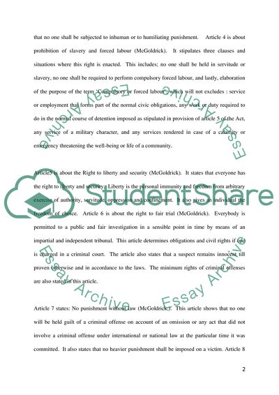 The Role and Purpose of the Human Rights Act 1998