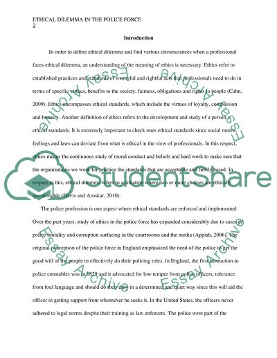 Ethical Conducts of Police Officers