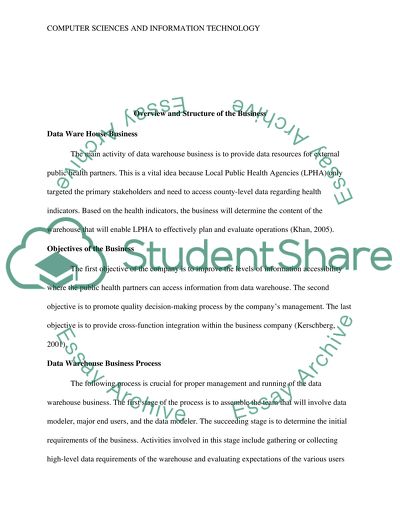 The Growth of Data Warehouse Business Plan