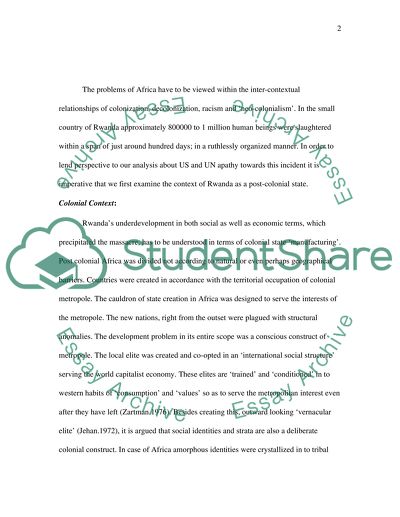 Response to the Rwandan Genocide