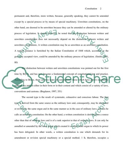 Written and Unwritten Constitution