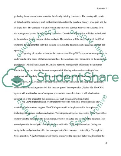 CRM System for XYZ Corporation