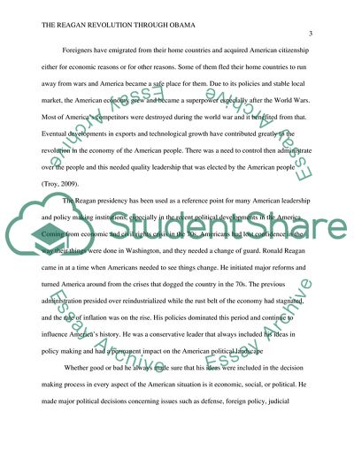 Reagan Revolution through President Obama