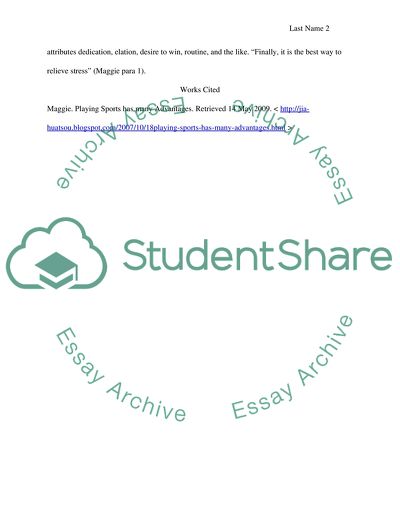 Advantages of Sports