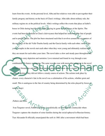 The Peasantry in Novels Fathers and Sons and The House of the Spirits