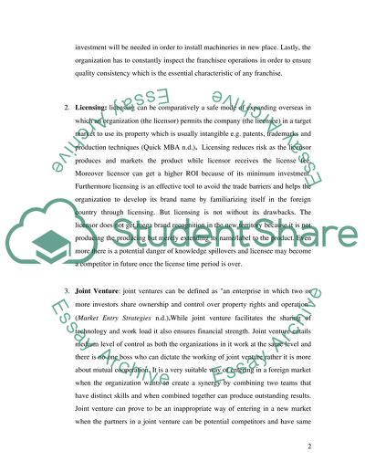 Manifold Options in Order to Expand Overseas