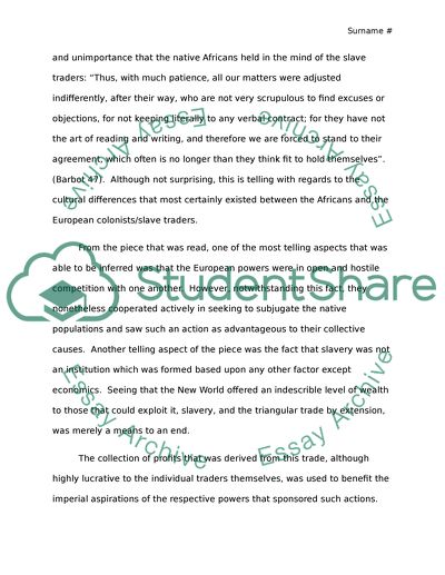 Analysis: James Barbots A Voyage to New Calabar