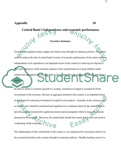 Central bank independence and economic performance
