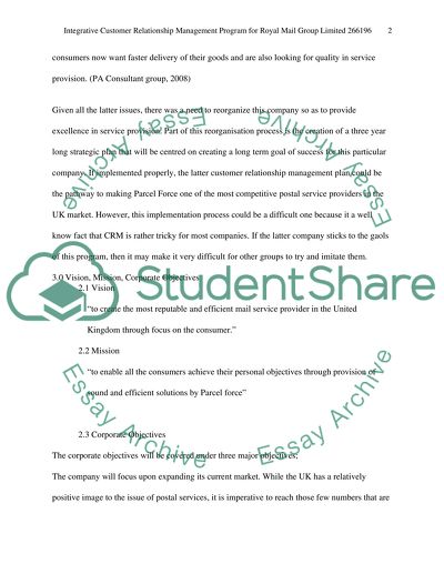 Integrative Customer Relationship Management Program for Royal Mail Group