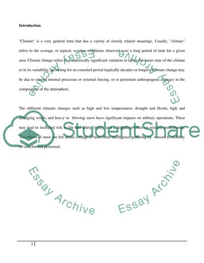 Military Operations Based on Climate