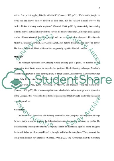 Literature analysis for the novel Heart of Darkness by Joseph Conrad