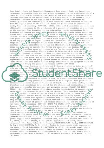 (lean)Supply Chain and Operations Management