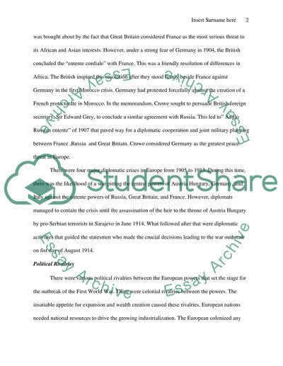 The Causes of World War One and Two