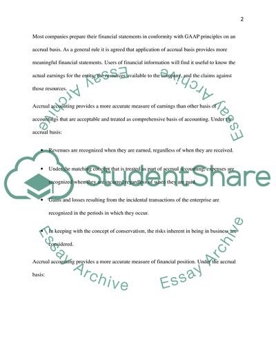 Cash versus Accrual Accounting