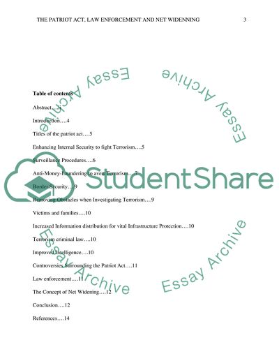 The Patriot Act Impact on Law Enforcement