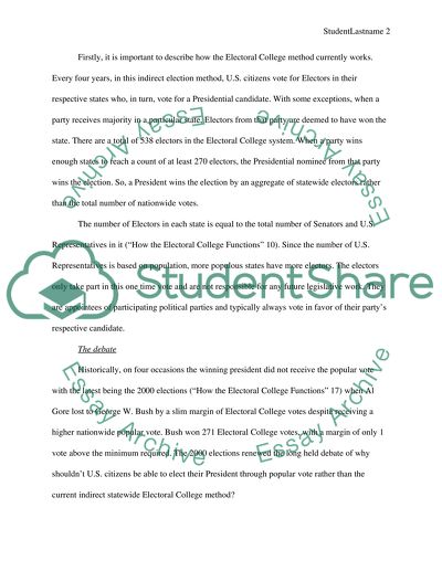 The Archaic Electoral College for Presidential Elections