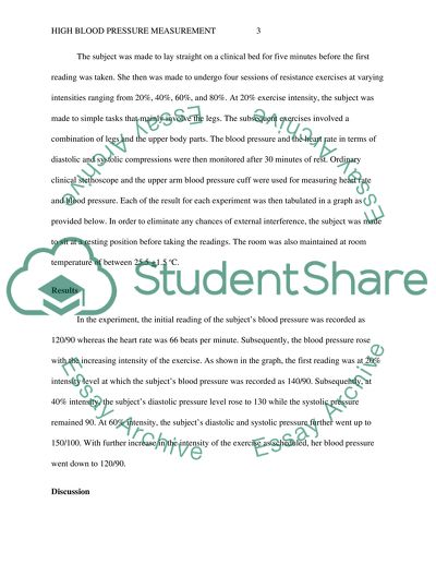 High Blood Pressure Measurement