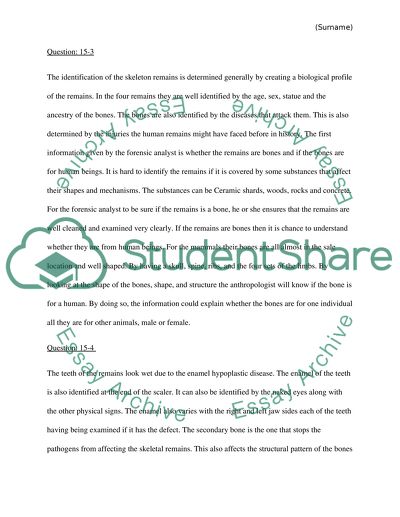 The Remodeling of the Skeletal Remains