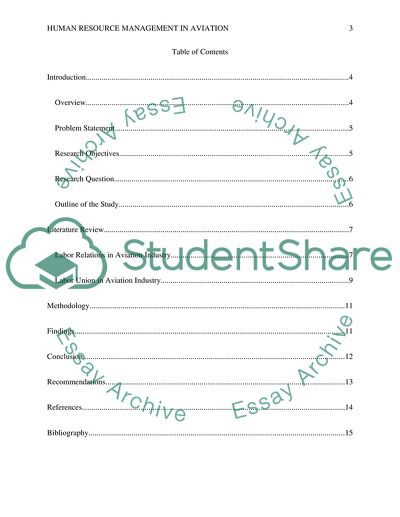 Labor Relation Practices and Union Issues in the Aviation Industry