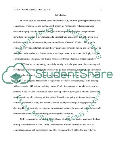 Criminology from a Situational Crime Perspective